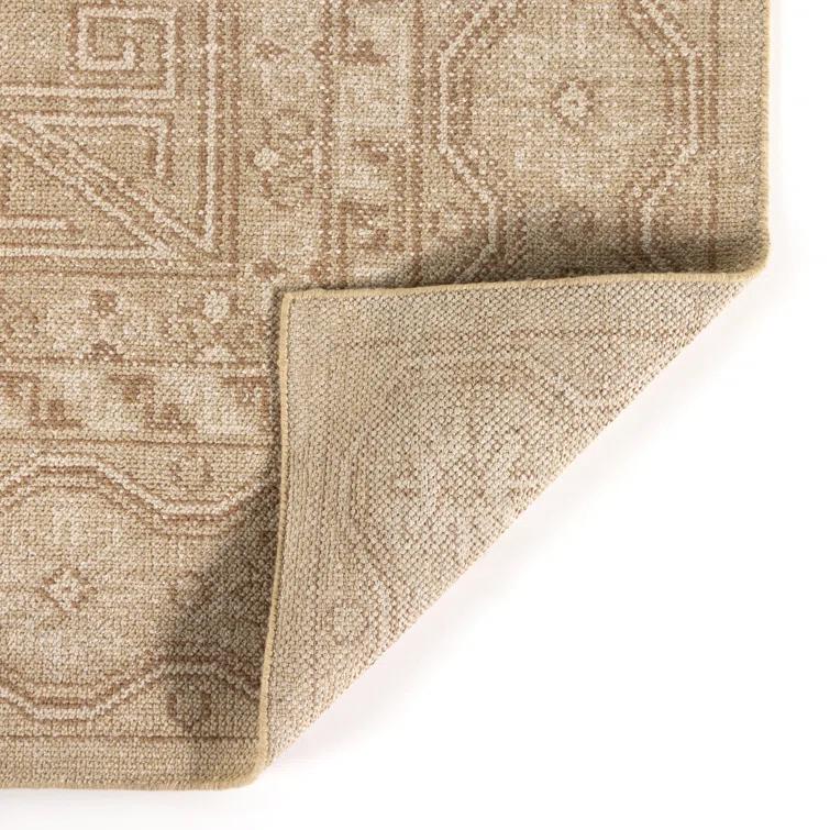 Elysian Cream Hand-Knotted Wool Rectangular Rug 10' x 14'