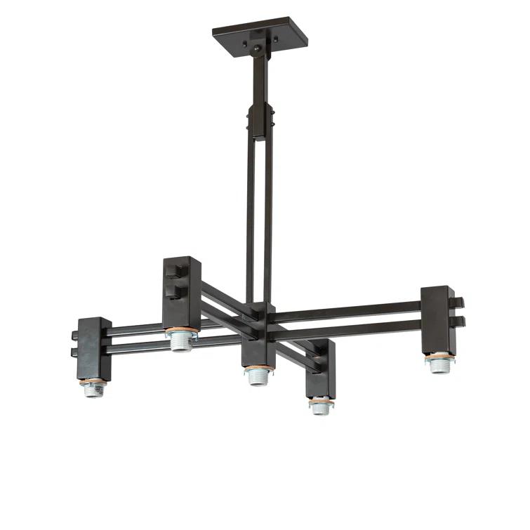 Rustic Lodge 5 - Light Dimmable Lantern Square / Rectangle Chandelier