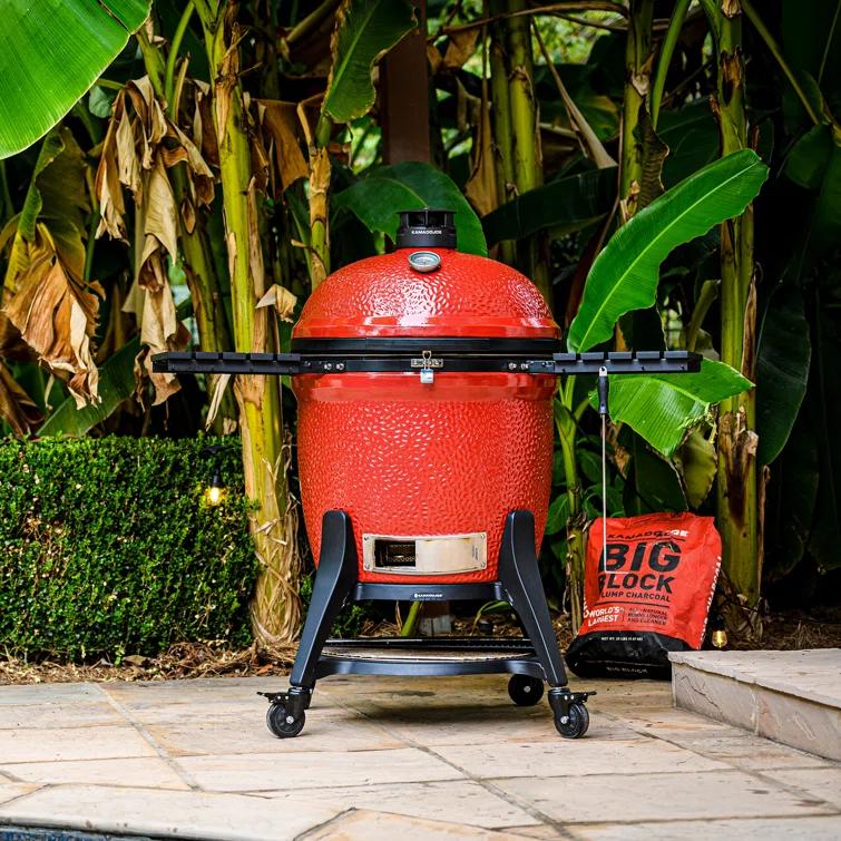 Kamado Joe BigJoe III 24-inch Charcoal Grill in Red