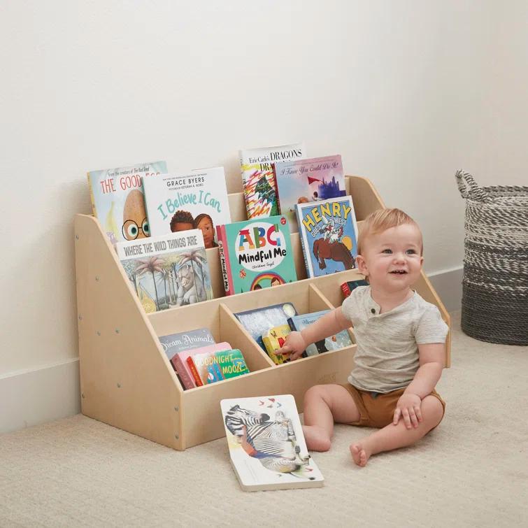 ECR4Kids ECR4Kids 5-Compartment Easy to Reach Book Display, Classroom Storage, Natural
