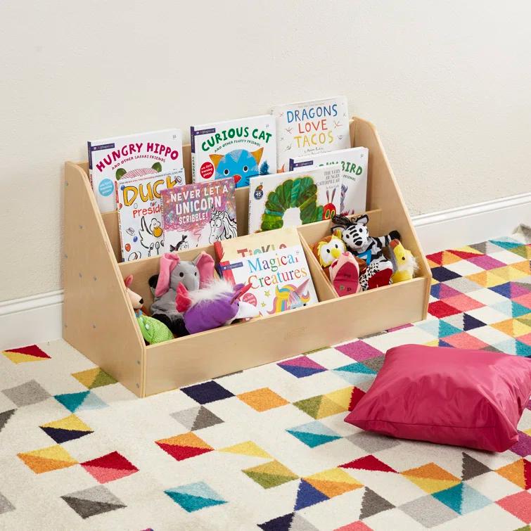 ECR4Kids ECR4Kids 5-Compartment Easy to Reach Book Display, Classroom Storage, Natural