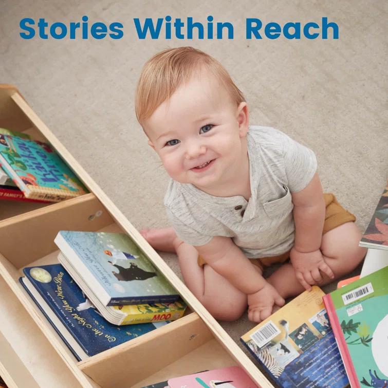 ECR4Kids ECR4Kids 5-Compartment Easy to Reach Book Display, Classroom Storage, Natural