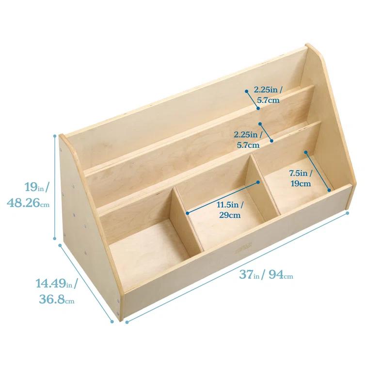 ECR4Kids ECR4Kids 5-Compartment Easy to Reach Book Display, Classroom Storage, Natural