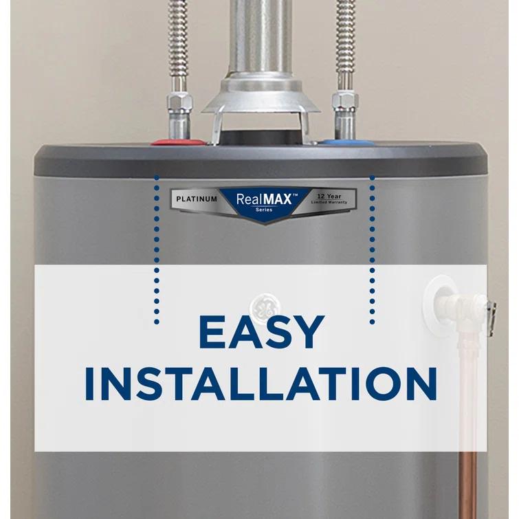 GE RealMAX Premium 50-Gallon Tall Natural Gas Atmospheric Water Heater
