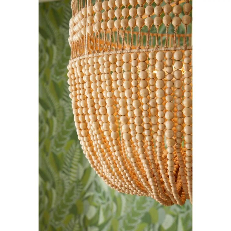 Nina 27.5" White Beaded Empire Silhouette Plug-in Chandelier