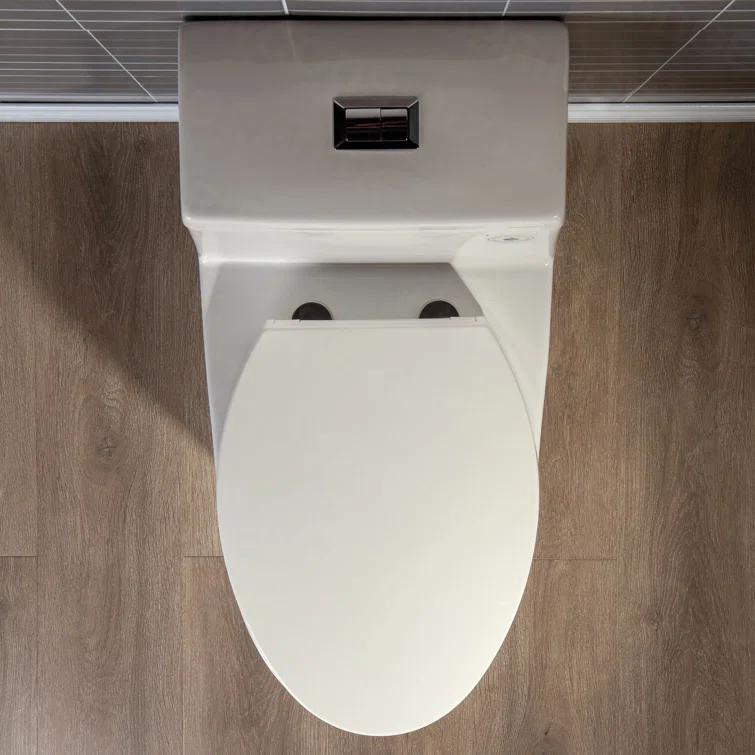1.28 GPF Elongated ADA Height One Piece Dual-Flush Toilet with Soft-Closing Seat,MAP Flushing 1000G