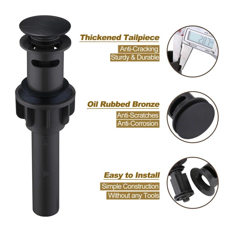 Pop-Up Bathroom Sink Drain with Overflow( 2Pack)