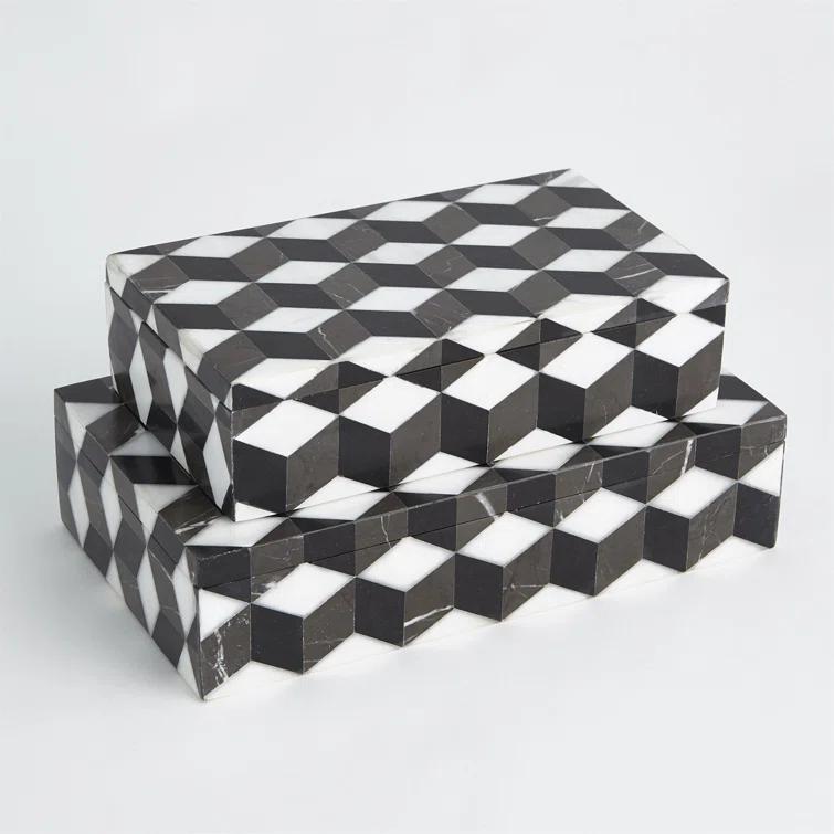 Global Views Escher Marble Box-Sm