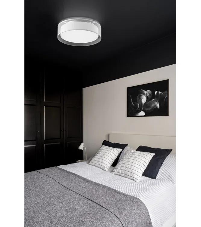 Dalton Textured Fabric LED Flush Mount in Gray, Energy Star