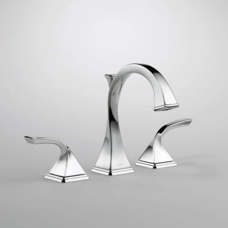 Polished Nickel Brass Widespread Bathroom Faucet with Drain Assembly