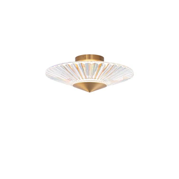 Origami Crystal LED Semi Flush Mount