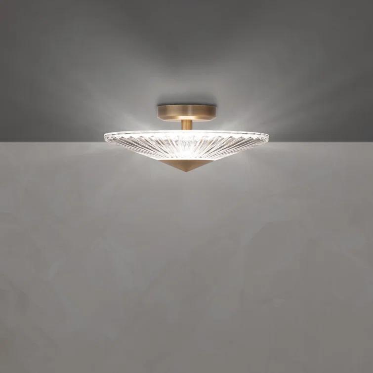 Origami Crystal LED Semi Flush Mount