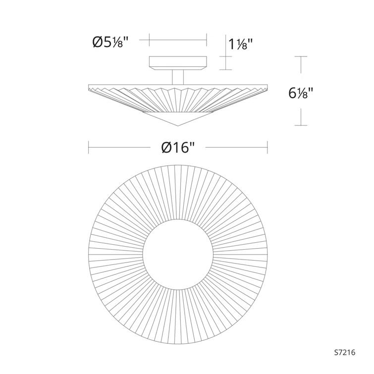 Origami Crystal LED Semi Flush Mount