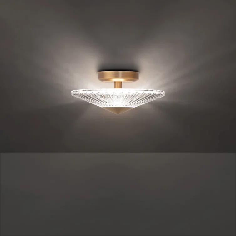 Origami Crystal LED Semi Flush Mount