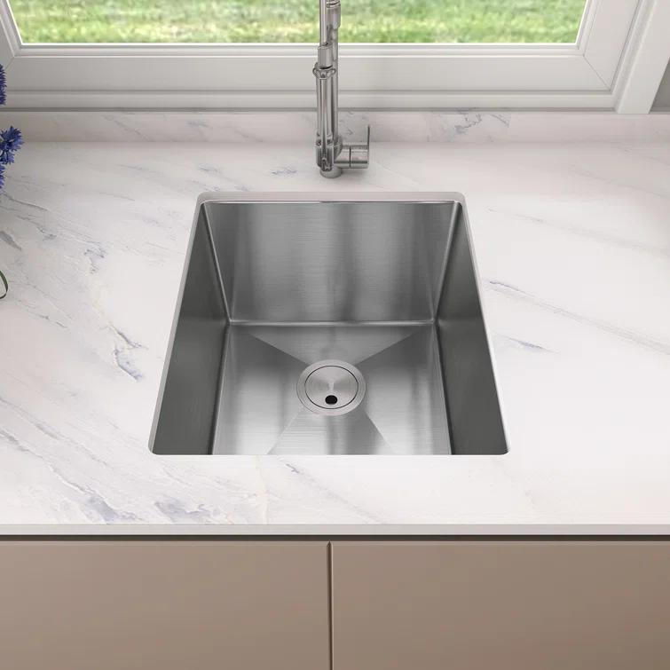 Sinber 32" x 19" Undermount Double Bowl Kitchen Sink with 18 Gauge 304 Stainless Steel Satin Finish