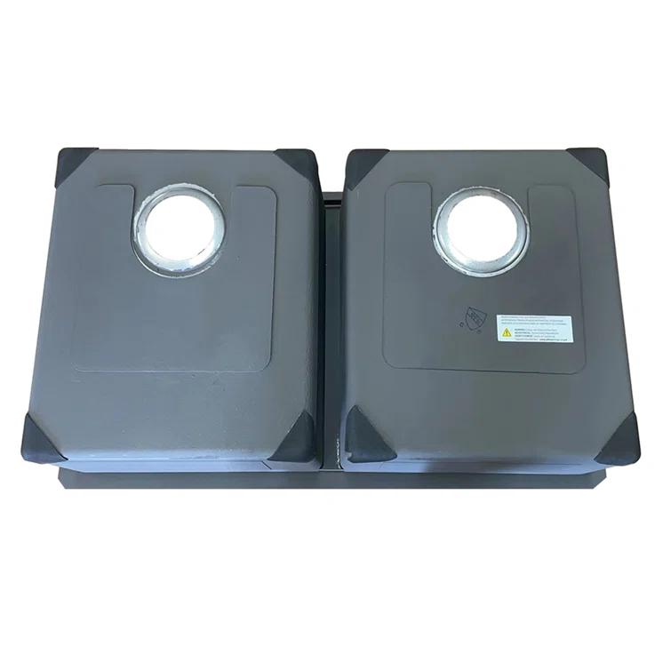 Sinber 32" x 19" Undermount Double Bowl Kitchen Sink with 18 Gauge 304 Stainless Steel Satin Finish