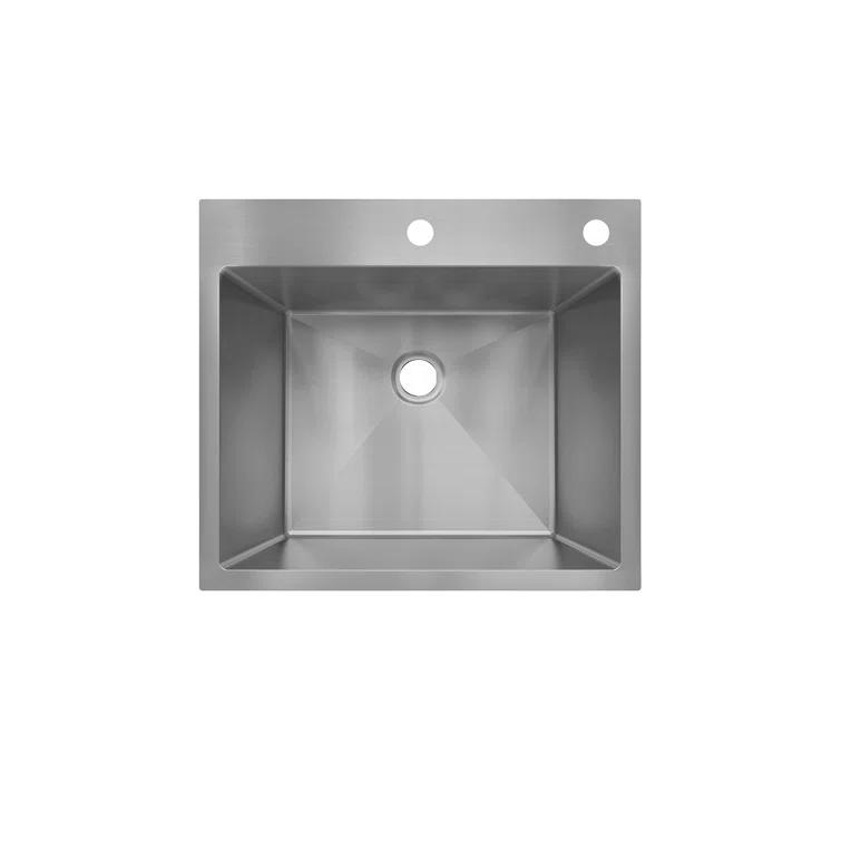 Sinber 25" x 22" Drop In Single Bowl Kitchen Sink with 18 Gauge 304 Stainless Steel Satin Finish