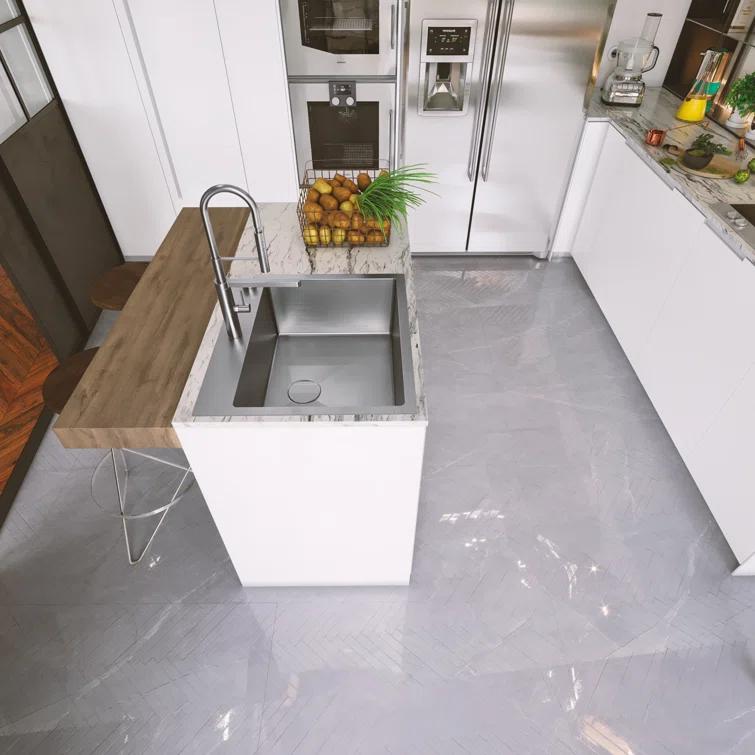 Sinber 25" x 22" Drop In Single Bowl Kitchen Sink with 18 Gauge 304 Stainless Steel Satin Finish