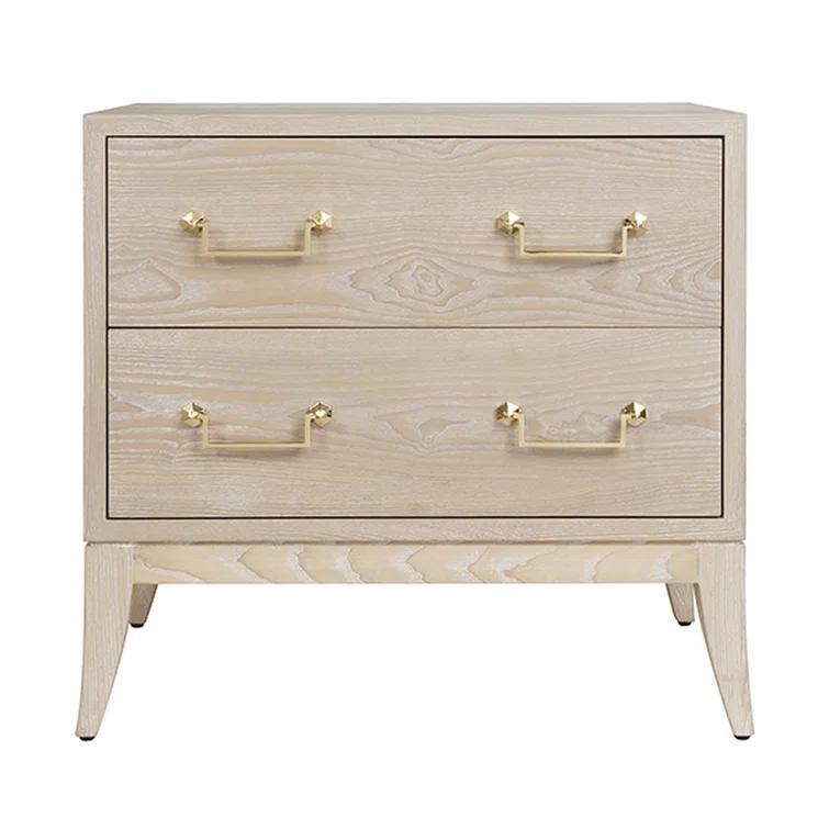 Kenna 29.25'' Tall 2 - Drawer Solid Wood Nightstand in White