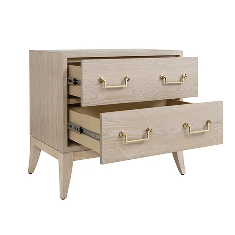 Kenna 29.25'' Tall 2 - Drawer Solid Wood Nightstand in White