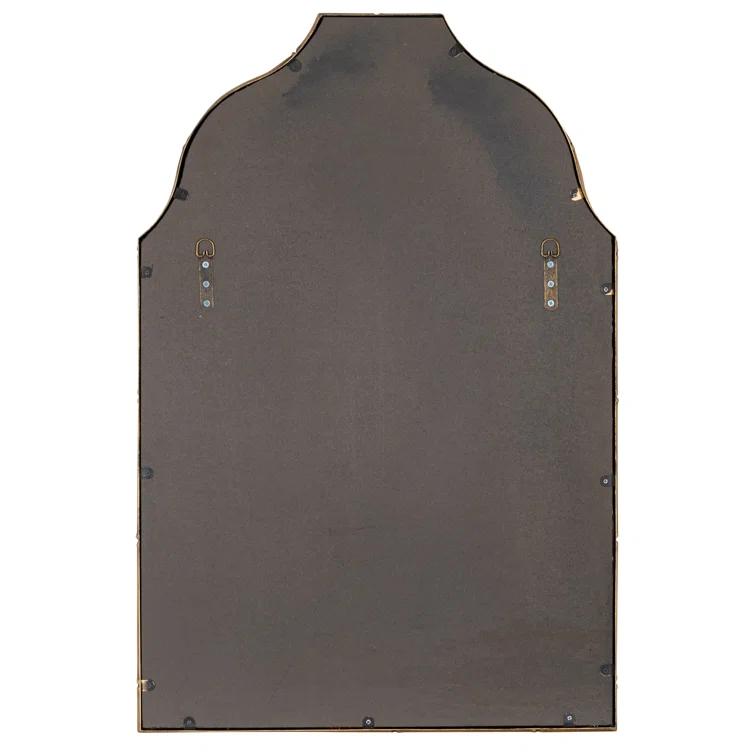 Elegant Gold Metal Framed Arch Vanity Wall Mirror