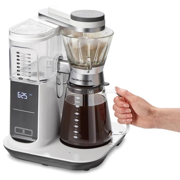 Hamilton Beach 46700 Hamilton Beach® Convenient Craft Automatic or Manual Pour-Over 8-Cup Coffee Maker with 5 Strengths and Integrated Scale