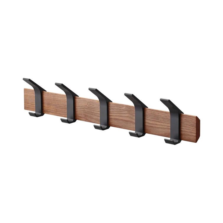 Yamazaki Home Wall-Mounted Coat Hanger, Steel + Wood