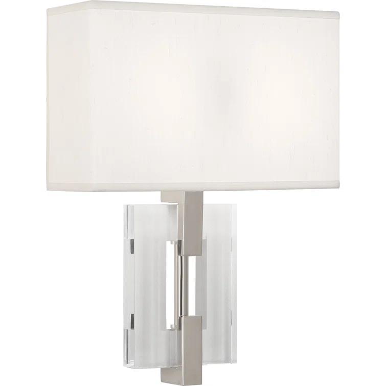 Lincoln Geometric 16'' Polished Nickel Wall Sconce with Pearl Shade