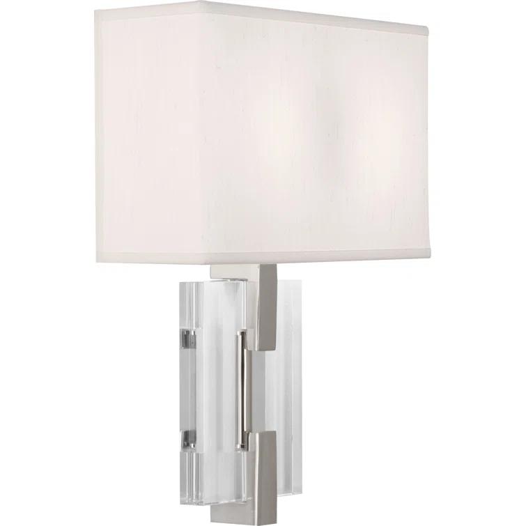 Lincoln Geometric 16'' Polished Nickel Wall Sconce with Pearl Shade