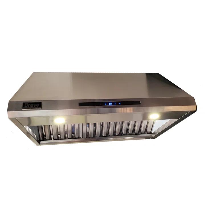 BRAVO KITCHEN 36" Steel 256 CFM Ducted (Vented) Under Cabinet Range Hood with Baffle Filter