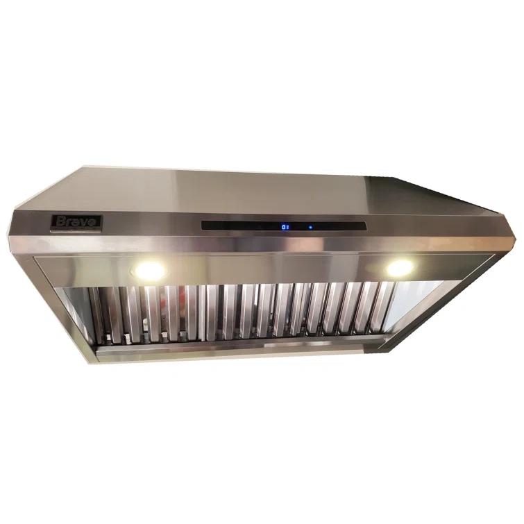 BRAVO KITCHEN 36" Steel 256 CFM Ducted (Vented) Under Cabinet Range Hood with Baffle Filter