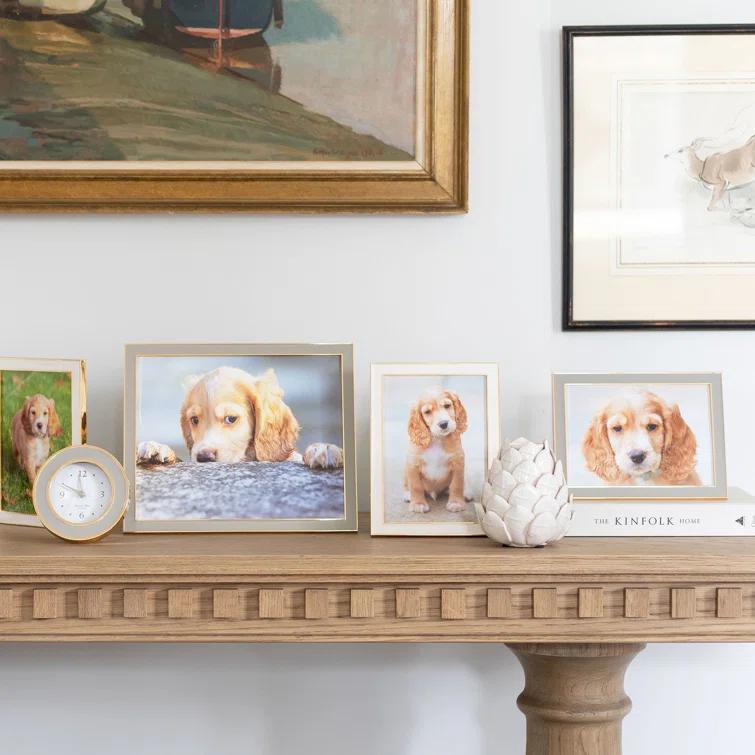 White and Gold 8x10 Enamel Picture Frame