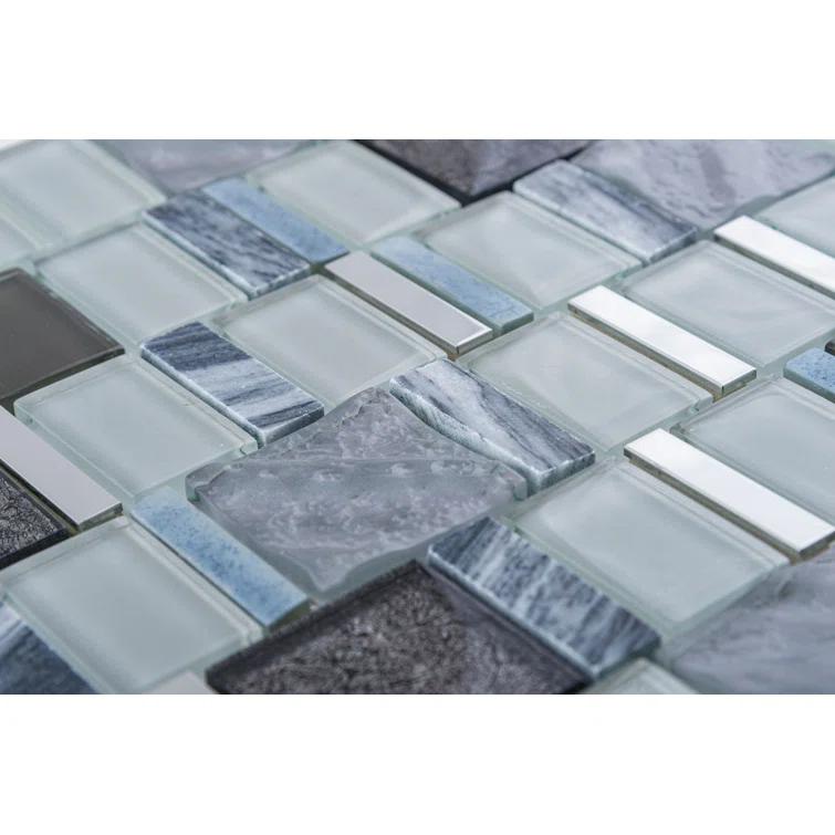 Estee Glass/Stone/Metal Mosaic Kitchen Backsplash, Wall and Floor Tile