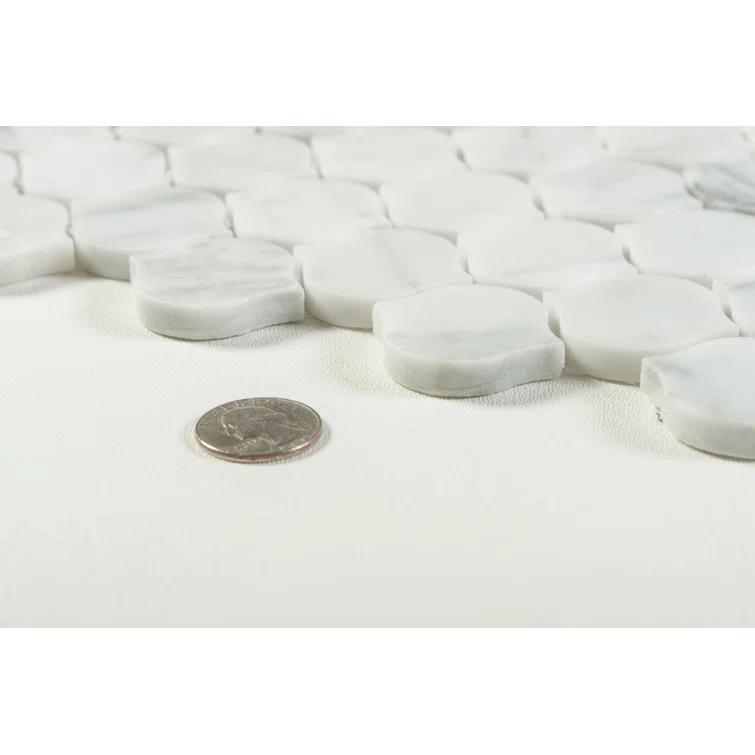 Andova Dayberry 1.5" Marble Arabesque Mosaic Kitchen Backsplash, Bathroom, Shower, Pool, Wall and Floor Tile