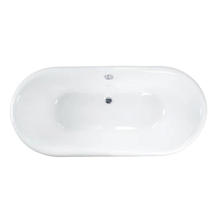 Gallagher 72'' x 31.5'' Freestanding Soaking Cast Iron Bathtub