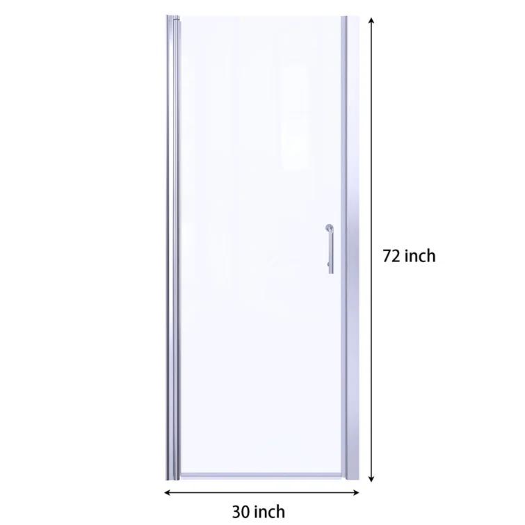 Staykiwi SKGBSD5-30CH 30'' - W x 72'' H Pivot Door Semi-Frameless Shower Door with
