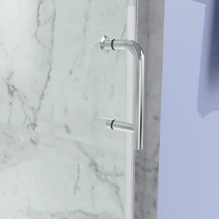 Staykiwi SKGBSD5-30CH 30'' - W x 72'' H Pivot Door Semi-Frameless Shower Door with