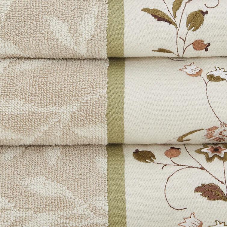 Madison Park Raheem Embroidered Cotton Jacquard Towel Set (Set of 6)