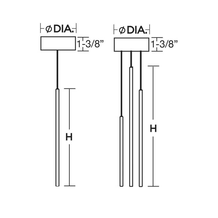 PNTP0102L30ENBK-AFX-Point - 14 Inch 3W 1 LED Pendant-Black Finish