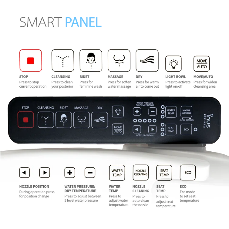 INUS Elongated Toilet Seat Bidet IST-N32
