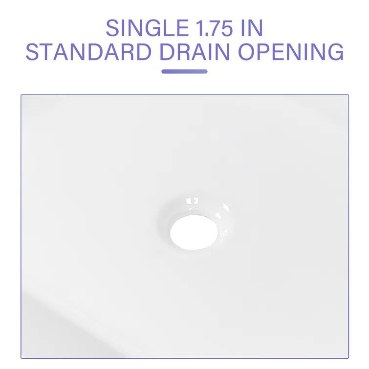 APRESSHUI 16'' Ceramic Rectangular Bathroom Sink