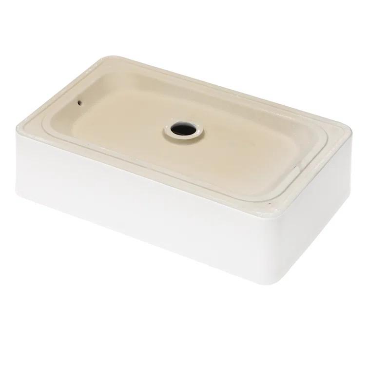 APRESSHUI 16'' Ceramic Rectangular Bathroom Sink