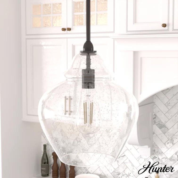 Dunshire 1 Light Noble Bronze Pendant with Glass