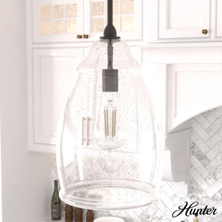 Dunshire 1 Light Noble Bronze Pendant with Glass