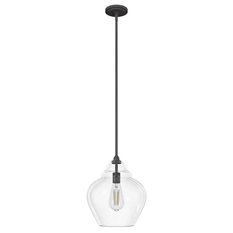 Dunshire 1 Light Noble Bronze Pendant with Glass