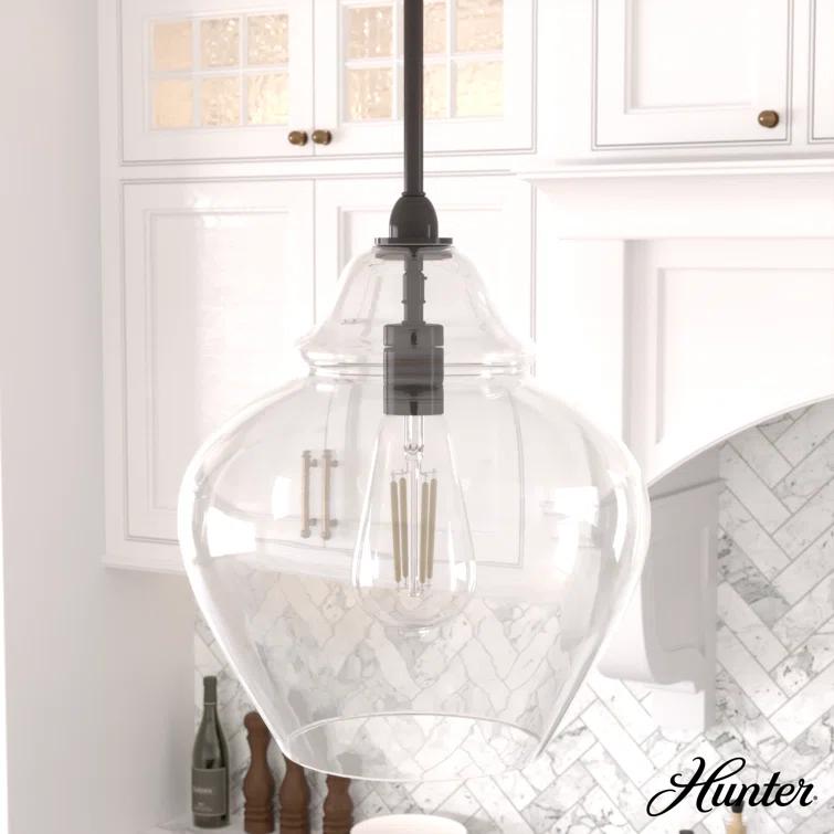 Dunshire 1 Light Noble Bronze Pendant with Glass