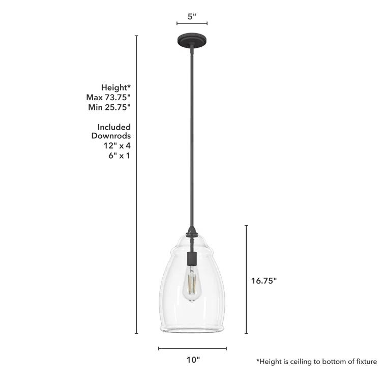 Dunshire 1 Light Noble Bronze Pendant with Glass