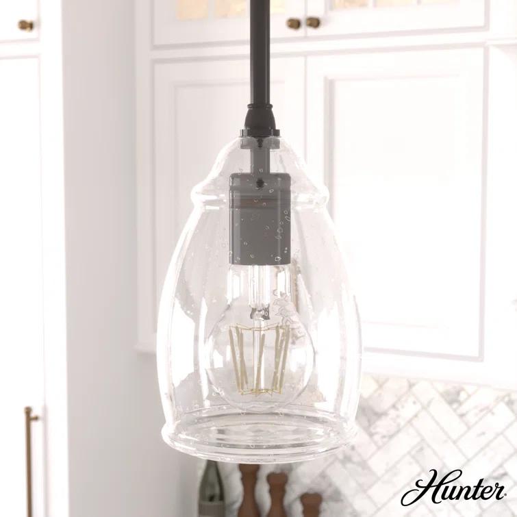Hunter Fan Dunshire 1 Light Noble Bronze Pendant with Glass