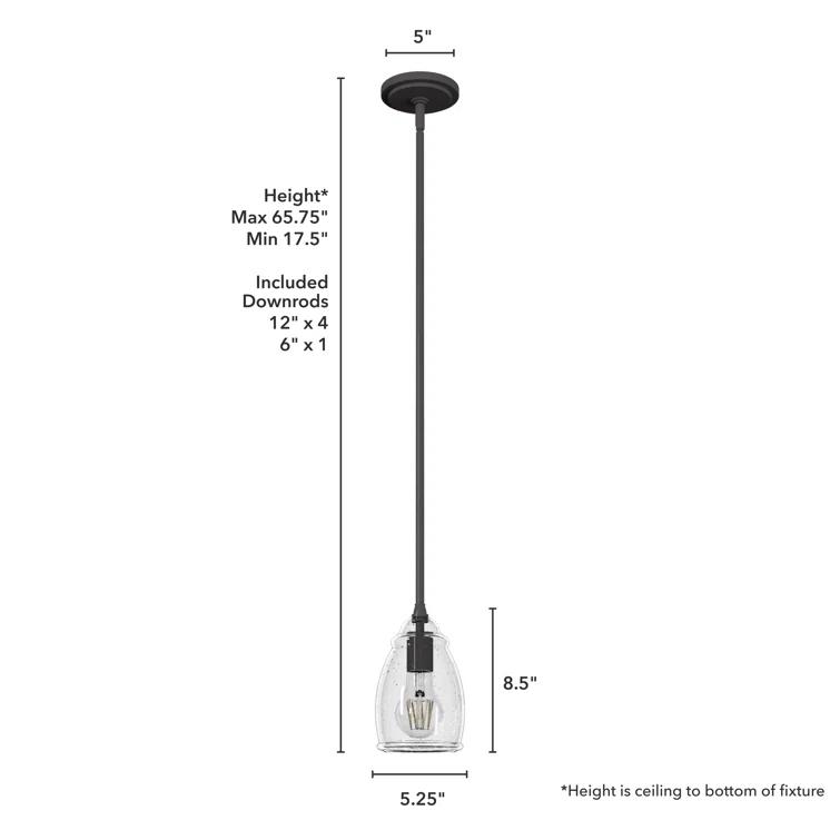 Hunter Fan Dunshire 1 Light Noble Bronze Pendant with Glass
