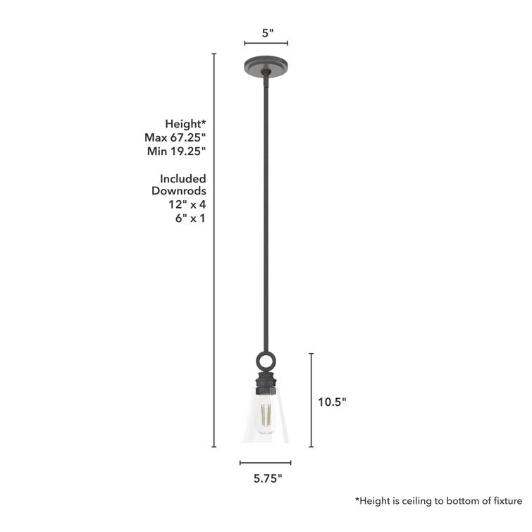 Klein 1 Light Glass Cone Pendant
